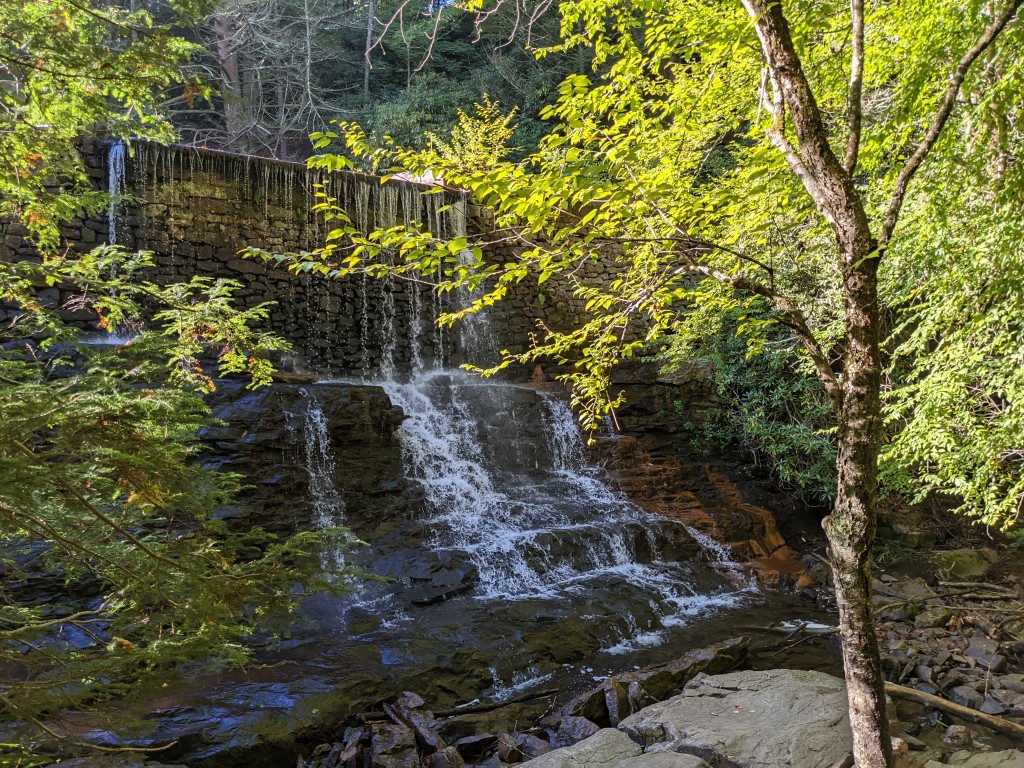 Waterfall on boulder field run